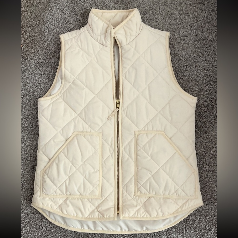 J. Crew || Cream & Gold Excursion Puffer Vest